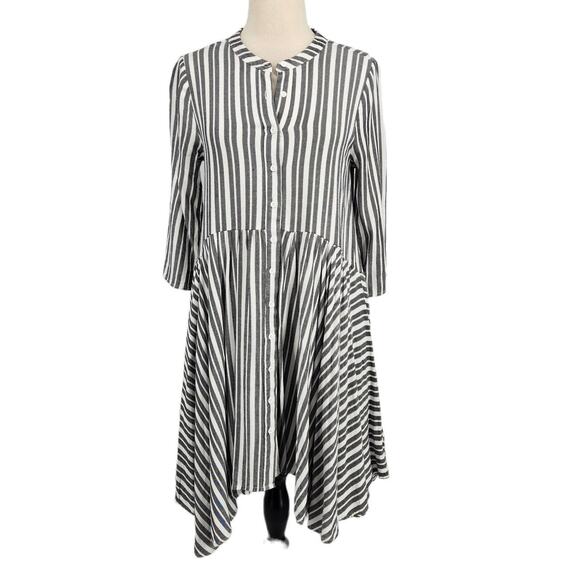 Adyson Parker Striped Roll Tab Sleeve Dress - Picture 1 of 6